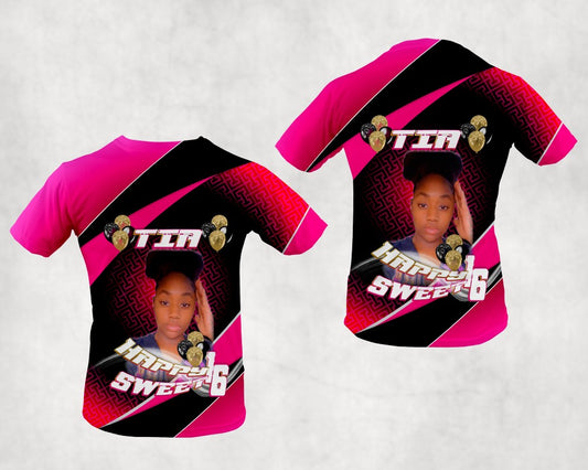 Happy Sweet 16 3D Allover T-Shirt Design